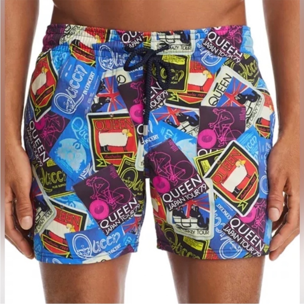 Vilebrequin X Queen Men's Colorful Graphic Swim Trunks